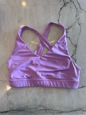 Purple Crisscross Back Comfort Sports Bra